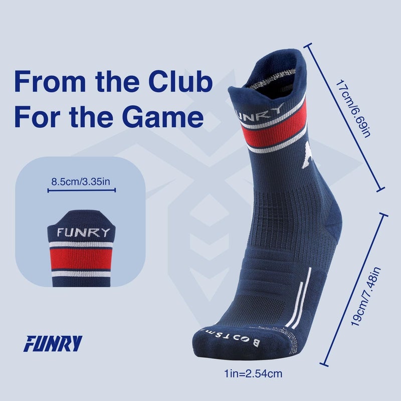 FUNRY Store Club Collection Soccer Grip Socks,Non-Slip Soccer Socks,Comfy Secure Fit For Football Running & Basketball(sizes:7-11) - Image 2